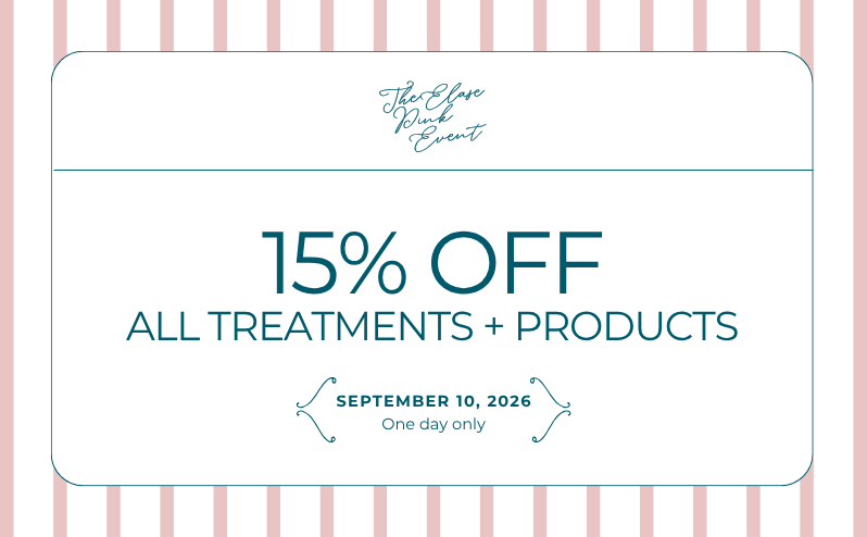 15% off all treatments during the Elase Pink Event